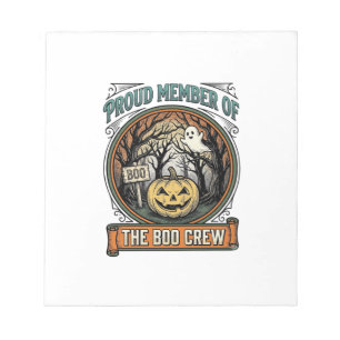Halloween Geest Trots Lid Boo Crew Vintage Grappig Notitieblok