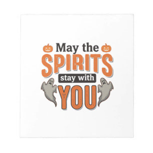 Halloween Geest Typografie Vintage Gravure Ontwerp Notitieblok