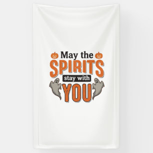 Halloween Geest Typografie Vintage Gravure Ontwerp Spandoek