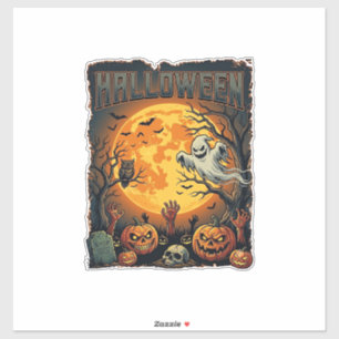 Halloween Geest Volle Maan Jack Lanterns Zombie Ha Sticker