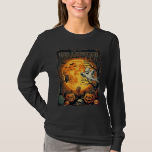 Halloween Geest Volle Maan Jack Lanterns Zombie Ha T-shirt