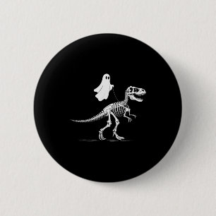 Halloween Geest Wandelende Dinosaurus Skelet T Rex Ronde Button 5,7 Cm