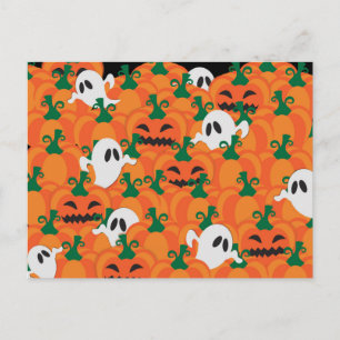 Halloween Geesten Behekste Pompoen Vlek Briefkaart