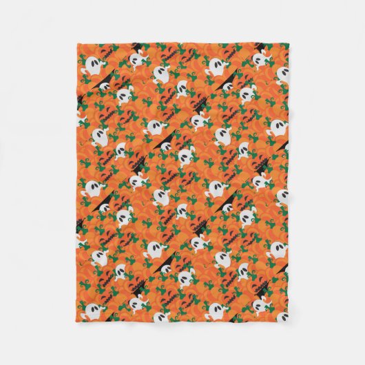 Halloween Geesten Behekste Pompoen Vlek Fleece Deken (Voorkant)