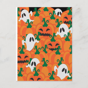 Halloween Geesten Behekste Pompoenveld Briefkaart