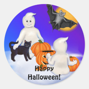 Halloween Geesten en Vrienden Ronde Sticker