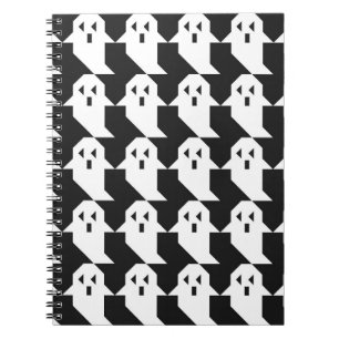 Halloween geesten: geometrisch naadloos patroon. notitieboek