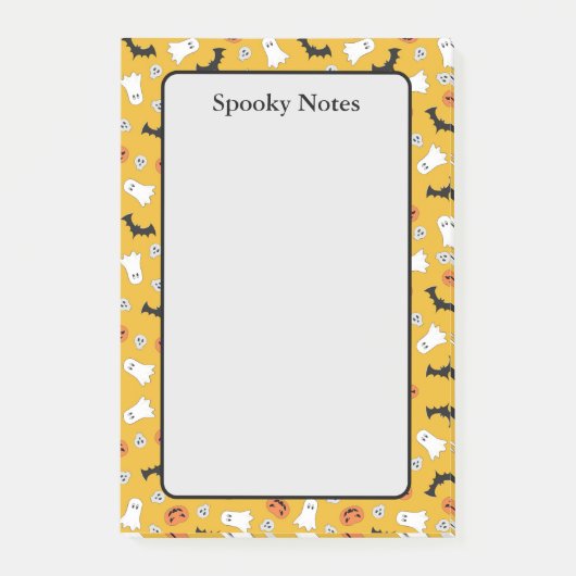 Halloween Geesten Pompoen Vleermuizen Gele Notitie Post-it® Notes (Voorkant)
