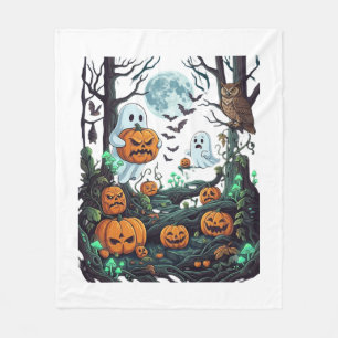 Halloween Geesten Verschrikkelijke Pompoenen Uil V Fleece Deken