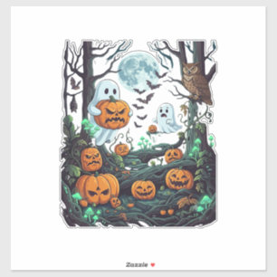 Halloween Geesten Verschrikkelijke Pompoenen Uil V Sticker