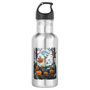 Halloween Geesten Verschrikkelijke Pompoenen Uil V Waterfles