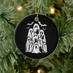 Halloween Geestkatten Liefhebber Herfst Griezelsei Keramisch Ornament