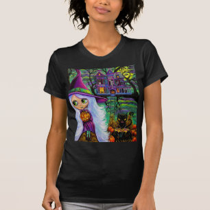 Halloween Geheime Boomhut Grote Oog Heks Pop T-shirt