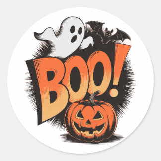 Halloween - Geïnspireerd 'BOO!' Ronde Sticker