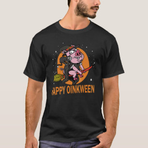 Halloween Gelukkig Oinkween Halloween Varken Heks T-shirt