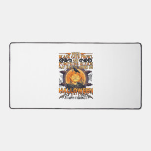 Halloween Gelukkig Vissen Zwarte Katten Pompoenen Bureaumat