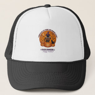 Halloween Gelukkige Leraar Zwarte Kat Heksenhoed P Trucker Pet