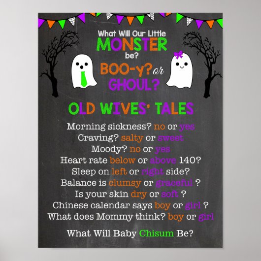 Halloween Gender onthulling Poster oude vrouwen (Voorkant)