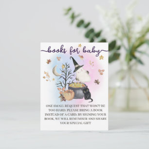 Halloween Gender Reveal Books voor Baby kaart. Informatiekaartje