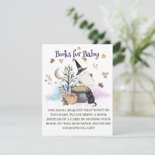 Halloween Gender Reveal Books voor Baby kaart. Informatiekaartje