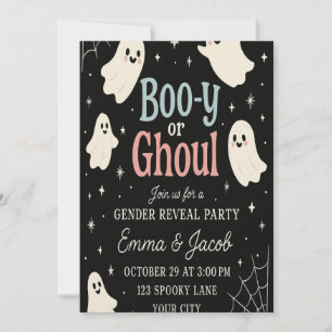 Halloween Gender Reveal Uitnodiging   Boo-y of Gho