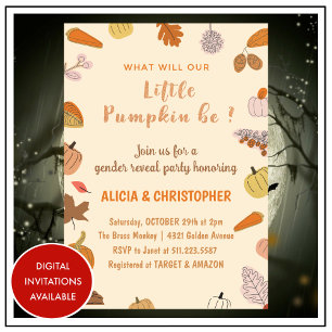 Halloween Genèse révéler les invitations Automne