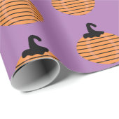 Halloween Geometric Pumpkin Stripes Pattern Cadeaupapier (Rol Hoek)