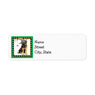 Halloween German Shepherd Label