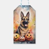 Halloween German Shepherd met pompoenen eng Cadeaulabel (Voorkant)