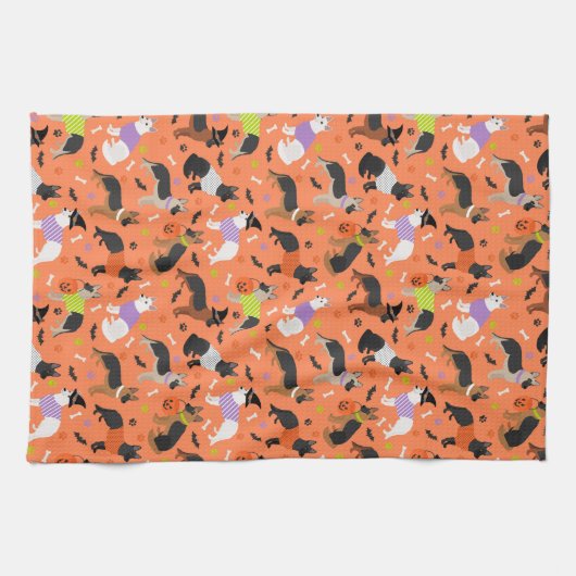 Halloween German Shepherd Theedoek (Horizontaal)