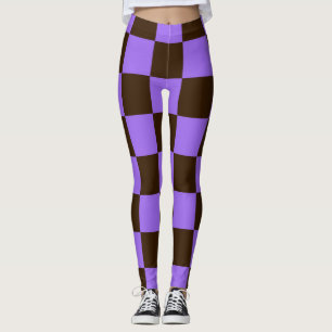 Halloween geruit zwart en paars patroon leggings