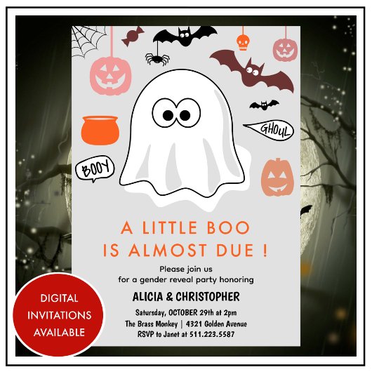 Halloween Geslacht onthullen uitnodiging Leuke Gho