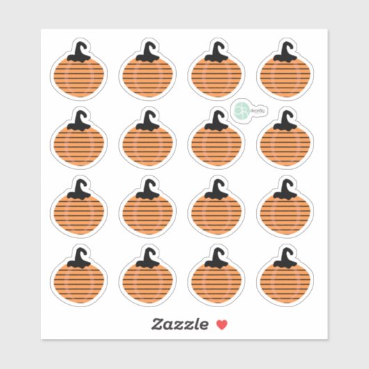 Halloween Gestreepte Pompoen Planner Stickers (Vel)