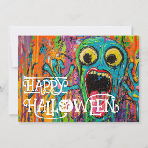 Halloween gezicht van angst kaart
