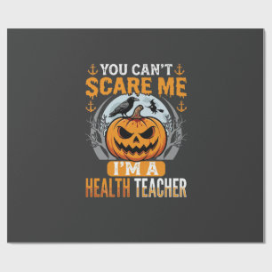 Halloween Gezondheid Docent Enge Pompoen Kraai Cadeaupapier