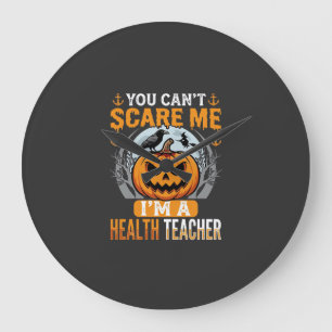Halloween Gezondheid Docent Enge Pompoen Kraai Grote Klok