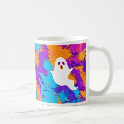 Halloween Ghost Abstrait Holiday Mug (Droite)