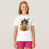 Halloween Ghost and Pumpkin Cute Spooky T-Shirt (Devant entier)
