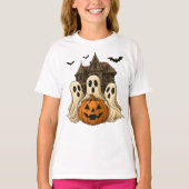 Halloween Ghost and Pumpkin Cute Spooky T-Shirt (Devant)