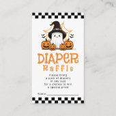 Halloween Ghost Baby shower Diaper Raffle Informatiekaartje (Voorkant)
