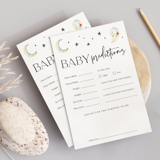 Halloween Ghost Baby Shower Predictions Game Sheet Flyer