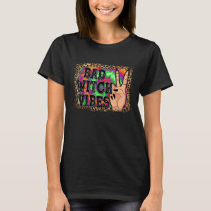 Halloween Ghost Bad Witch Spooky Vibes Leopard Zee T-shirt