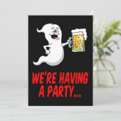 Halloween Ghost Beer Pun Uitnodiging (Staand voorkant)