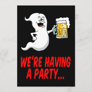 Halloween Ghost Beer Pun Uitnodiging