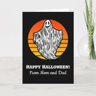 Halloween Ghost beschikt over een Prachtige Retro Kaart