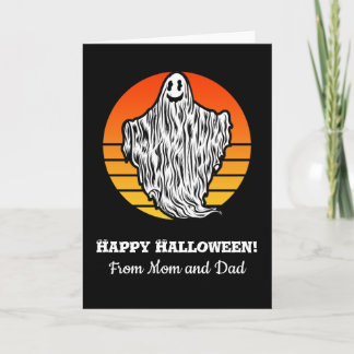 Halloween Ghost beschikt over een Prachtige Retro Kaart