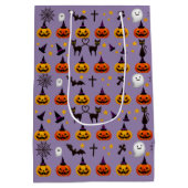 Halloween Ghost Black Cat Oranje JackOLantern Medium Cadeauzakje (Achterkant)