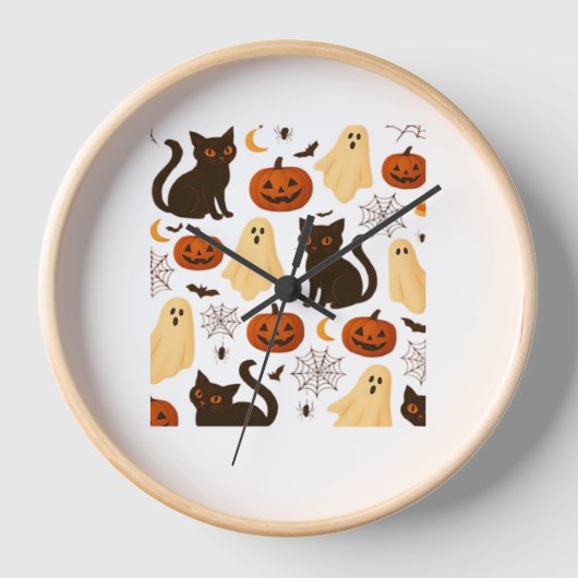Halloween Ghost & Black Cat Pattern Classi (Voorkant)