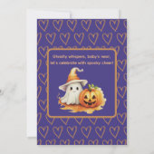 Halloween Ghost Boo baby shower Invitation Kaart (Achterkant)