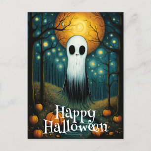 Halloween Ghost Boo Pompoen Nachtbos Briefkaart